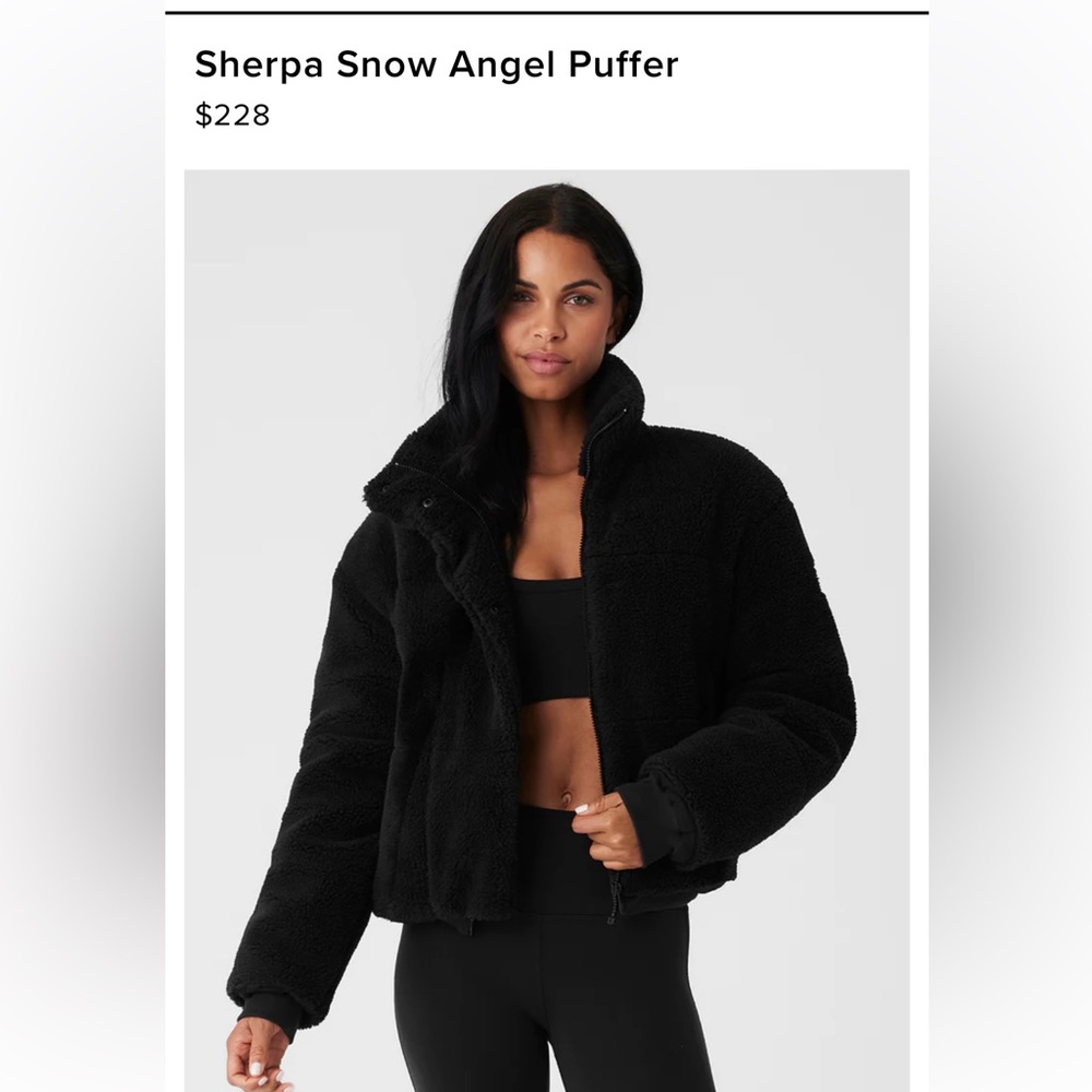 Alo Sherpa snow angel puffer, NWT